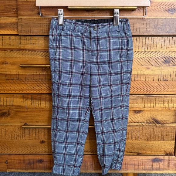 Janie and Jack Plaid Dress Pants in Blue and Gray - Picture 3 of 5